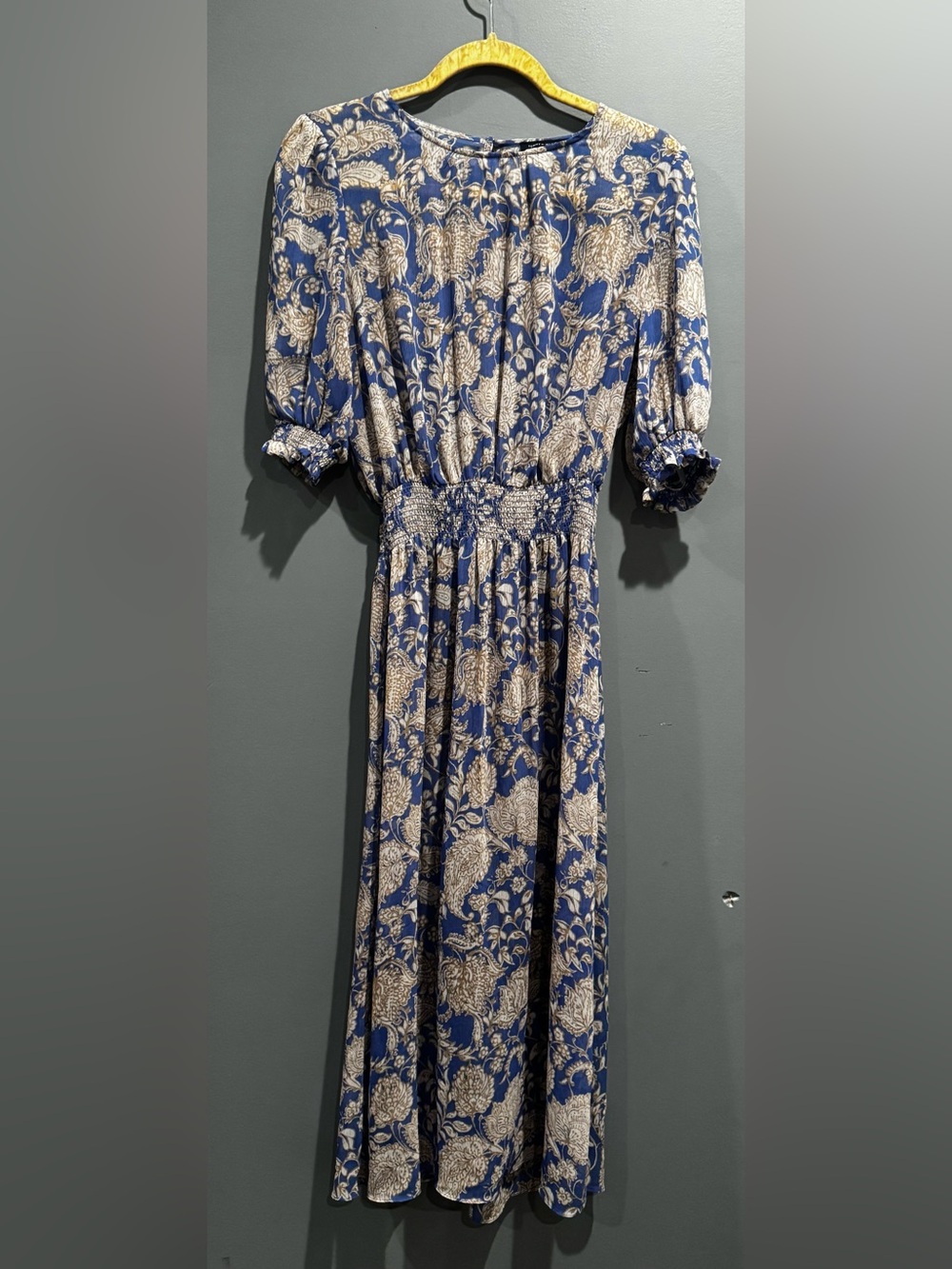 Tommy Hilfiger Blue Paisley Smocked Waist Dress Size 8